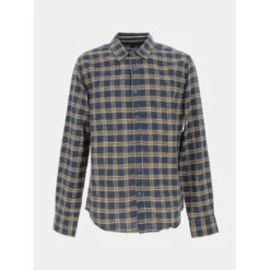 Chemise à Carreaux Marine Jaune Homme - Rms 26