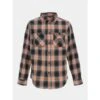 Chemise à Carreaux Plaid Orange Noir Homme - Von Dutch -Teddy Smith Magasin chemise a carreaux plaid orange noir homme von dutch