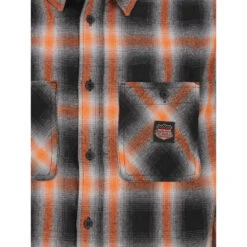 Chemise à Carreaux Plaid Orange Noir Homme - Von Dutch -Teddy Smith Magasin chemise a carreaux plaid orange noir homme von dutch 3