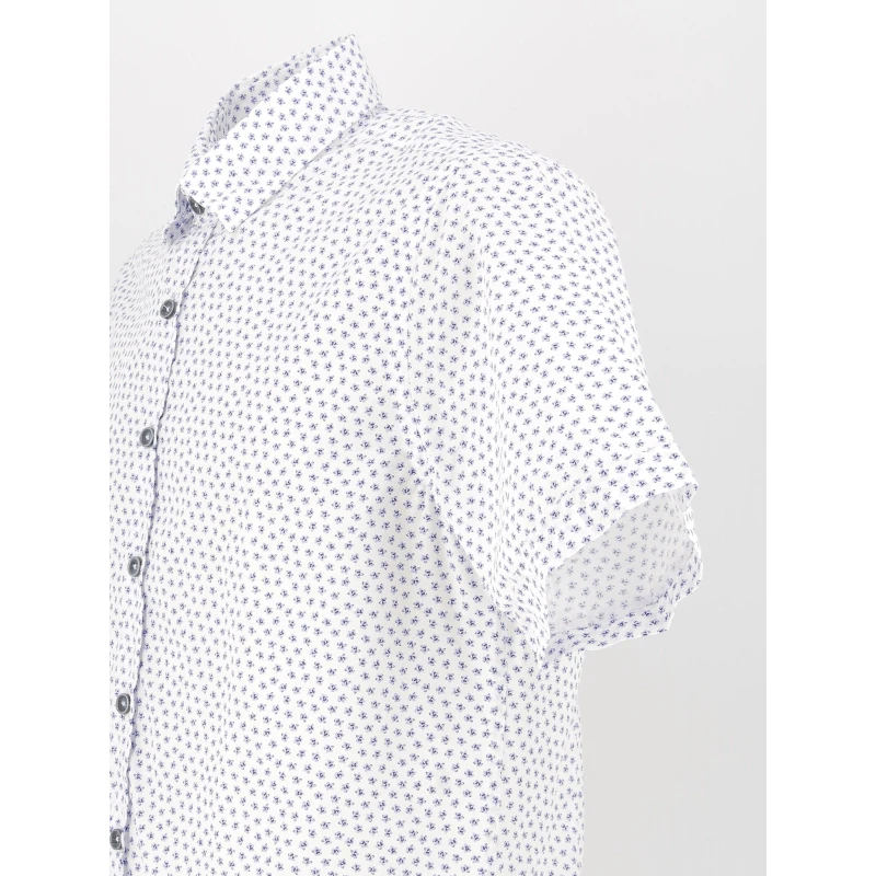 Chemise à Fleurs Kaito Blanc Bleu Homme - Izac 6 Chemise à Fleurs Kaito Blanc Bleu Homme - Izac – Image 4