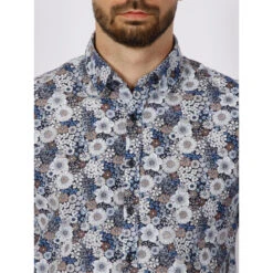 Chemise à Fleurs Khalys Bleu Marine Homme - Izac -Teddy Smith Magasin chemise a fleurs khalys bleu marine homme izac 3