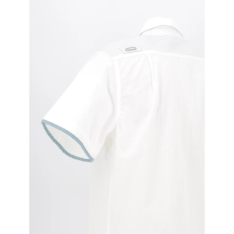 Chemise Bord Manches Bleu Uni Cory Blanc Homme - Oxbow 6 Chemise Bord Manches Bleu Uni Cory Blanc Homme - Oxbow – Image 4