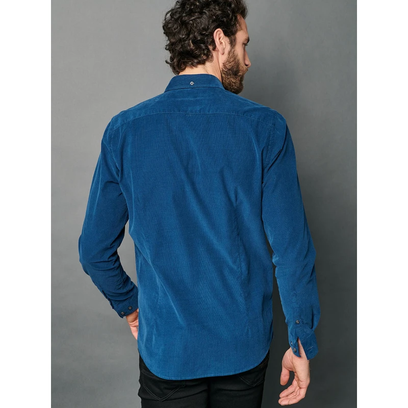 Chemise Cyril Bleu Pétrole Homme - Delahaye 4 Chemise Cyril Bleu Pétrole Homme - Delahaye – Image 2