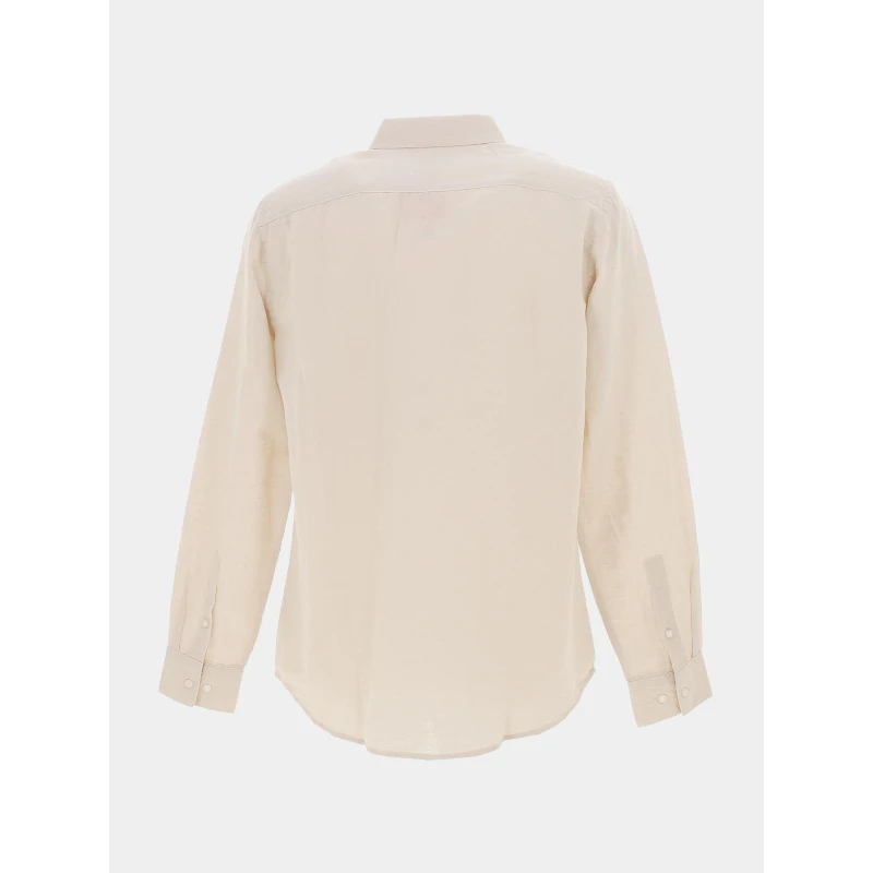 Chemise En Lin Beige Homme - Calvin Klein 4 Chemise En Lin Beige Homme - Calvin Klein – Image 2