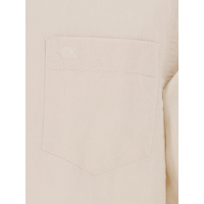 Chemise En Lin Beige Homme - Calvin Klein 6 Chemise En Lin Beige Homme - Calvin Klein – Image 4