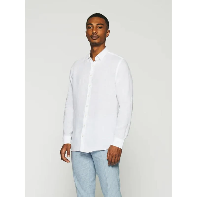 Chemise En Lin Kiss Blanc Homme - Izac 3 Chemise En Lin Kiss Blanc Homme - Izac