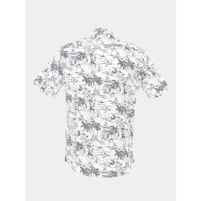 Chemise Imprimé Floral Kamille Blanc Bleu Homme - Izac 4 Chemise Imprimé Floral Kamille Blanc Bleu Homme - Izac – Image 2