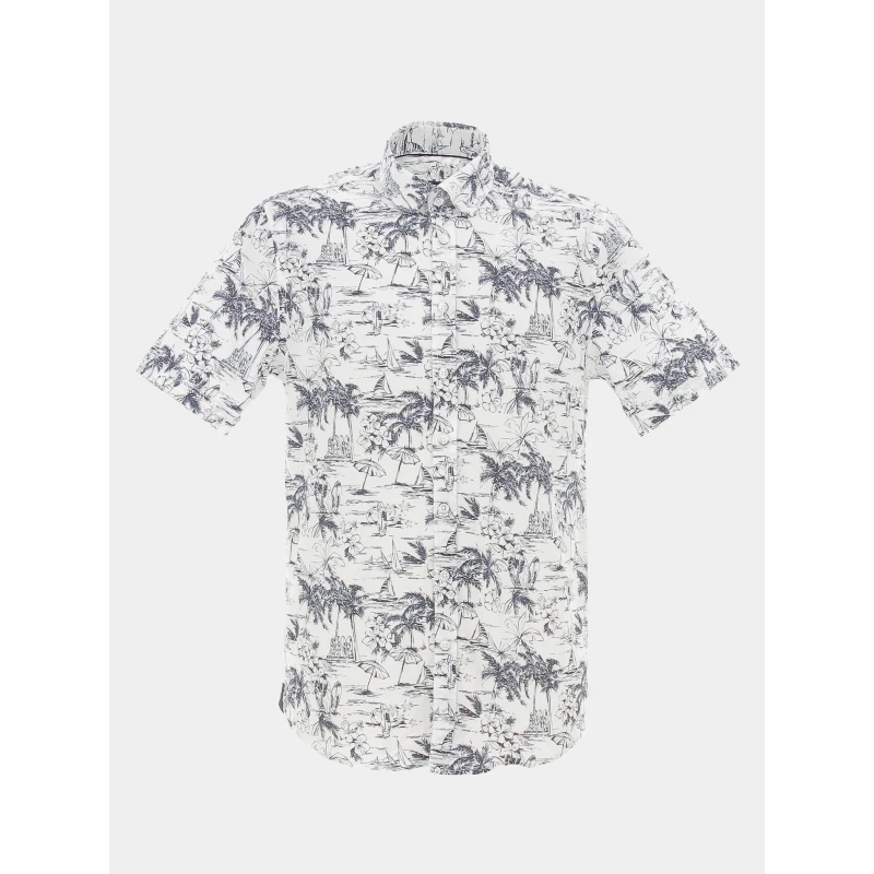 Chemise Imprimé Floral Kamille Blanc Bleu Homme - Izac 3 Chemise Imprimé Floral Kamille Blanc Bleu Homme - Izac