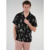 Chemise Imprimés Flamants Rose Cabana Noir Homme - Deeluxe -Teddy Smith Magasin chemise imprimes flamants rose cabana noir homme deeluxe