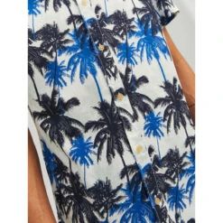 Chemise Imprimés Palmiers James Tulum Bleu Homme - Jack & Jones -Teddy Smith Magasin chemise imprimes palmiers james tulum bleu homme jack jones 3