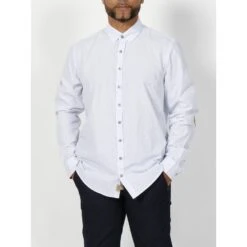 Chemise Jules Imprimé Blanc/camel Homme - Izac