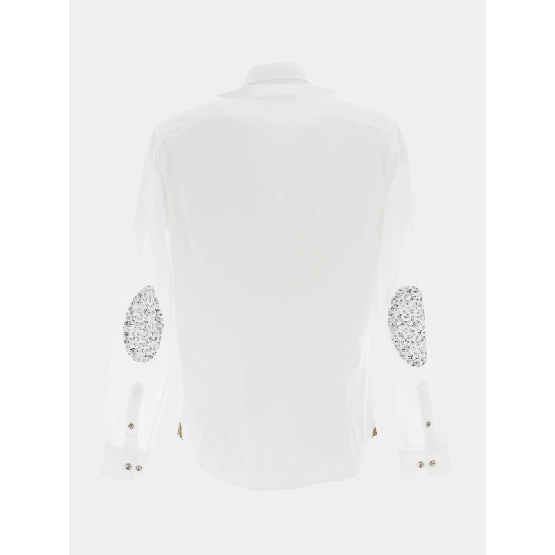 Chemise Kenta Coudières Fleurs Blanc Homme - Izac 4 Chemise Kenta Coudières Fleurs Blanc Homme - Izac – Image 2