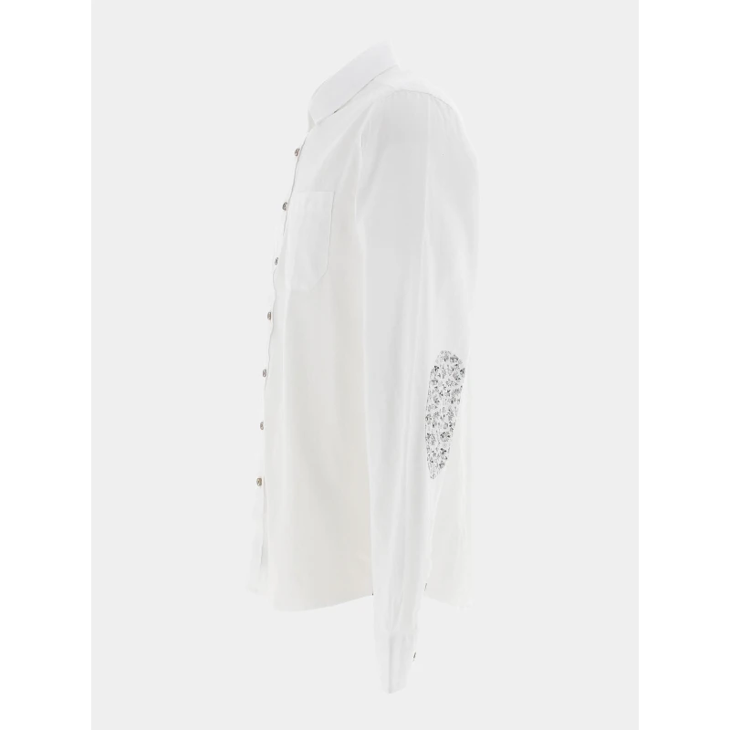 Chemise Kenta Coudières Fleurs Blanc Homme - Izac 5 Chemise Kenta Coudières Fleurs Blanc Homme - Izac – Image 3