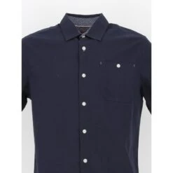 Chemise Manches Courtes Cory Uni Bleu Marine Homme - Oxbow -Teddy Smith Magasin chemise manches courtes cory uni bleu marine homme oxbow 2
