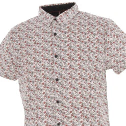 Chemise Manches Courtes Floral Rouge Homme - Rms 26 -Teddy Smith Magasin chemise manches courtes floral rouge homme rms 26 2