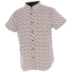 Chemise Manches Courtes Floral Rouge Homme - Rms 26