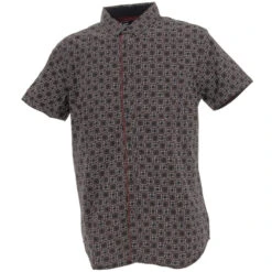 Chemise Manches Courtes Rm 4642 Imprimé Noir - RMS26