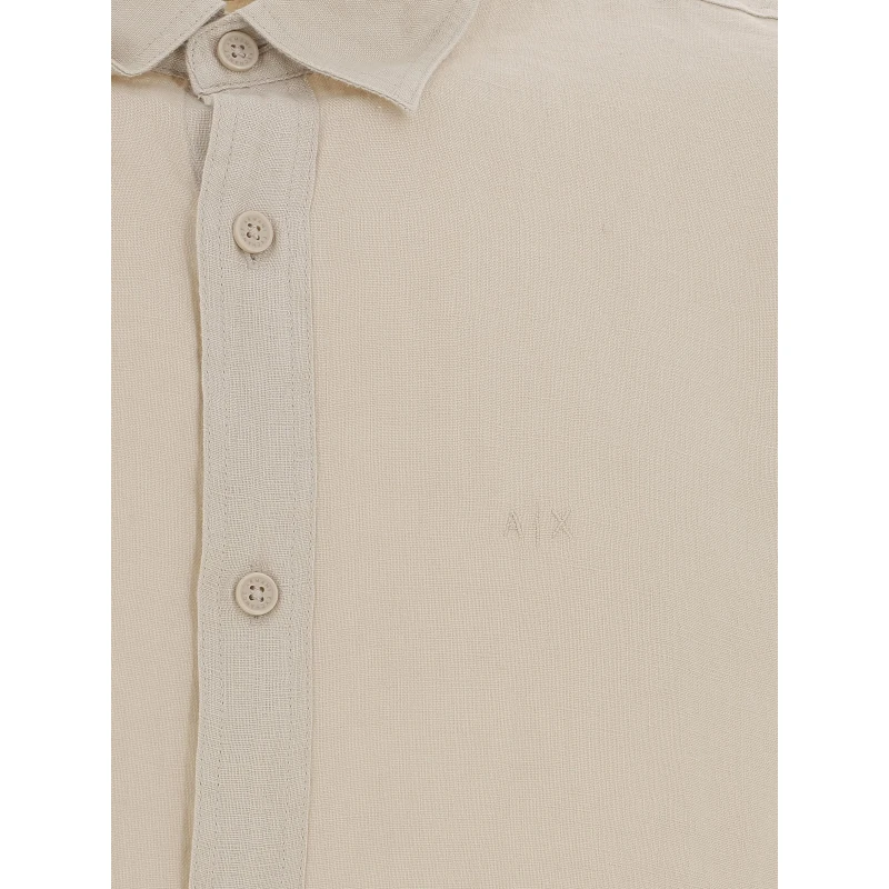 Chemise Manches Longues En Lin Beige Homme - Armani Exchange 6 Chemise Manches Longues En Lin Beige Homme - Armani Exchange – Image 4
