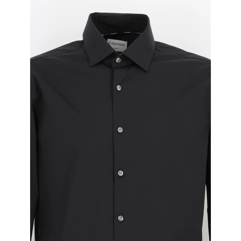 Chemise Slim Poplin Noir Homme - Calvin Klein 5 Chemise Slim Poplin Noir Homme - Calvin Klein – Image 3