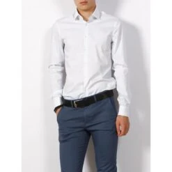 Chemise Stretch Dash Print Bleu Blanc Homme - Calvin Klein