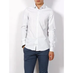 Chemise Stretch Dash Print Bleu Blanc Homme - Calvin Klein -Teddy Smith Magasin chemise stretch dash print bleu blanc homme calvin klein 1 2