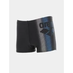 Maillot De Bain Boxer Logo Rayé Bleu Noir Homme - Arena