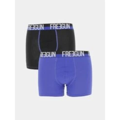 Pack 2 Boxers Ultra Stretch Bleu Noir Homme - Freegun