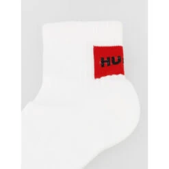 Pack 2 Paires De Chaussettes Rib Label Blanc Homme - Hugo -Teddy Smith Magasin pack 2 paires de chaussettes rib label blanc homme hugo 3