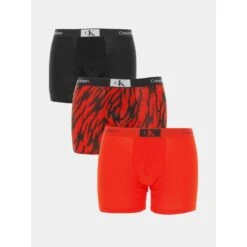 Pack 3 Boxers Brief Rouge Noir Homme - Calvin Klein