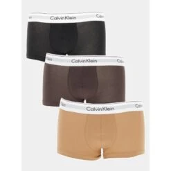 Pack 3 Boxers Taille Basse Noir/marron Homme - Calvin Klein