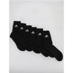 Pack 6 Paires De Chaussettes Hautes Amorti Noir - Adidas