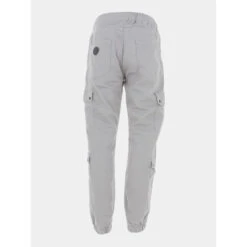 Pantalon Cargo Logo Brodé Gris Homme - Project X Paris -Teddy Smith Magasin pantalon cargo logo brode gris homme project x paris 1