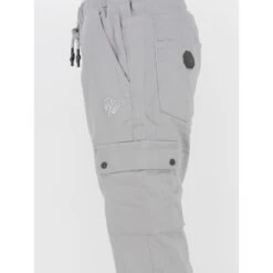 Pantalon Cargo Logo Brodé Gris Homme - Project X Paris -Teddy Smith Magasin pantalon cargo logo brode gris homme project x paris 3