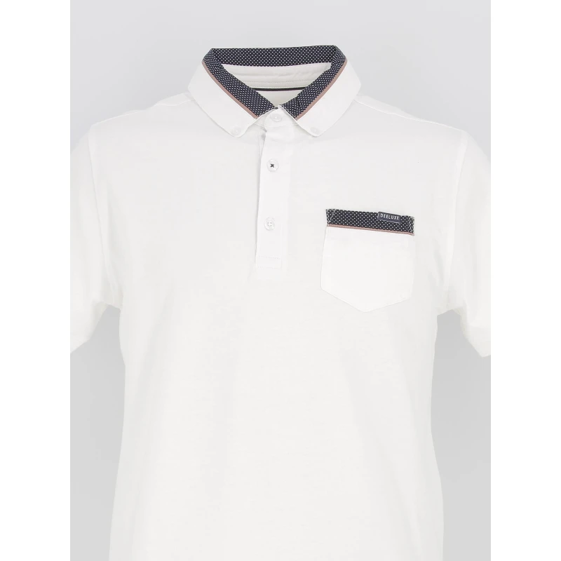 Polo Fast Col Pois Blanc Homme - Deeluxe 5 Polo Fast Col Pois Blanc Homme - Deeluxe – Image 3