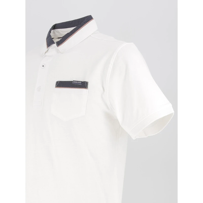 Polo Fast Col Pois Blanc Homme - Deeluxe 6 Polo Fast Col Pois Blanc Homme - Deeluxe – Image 4