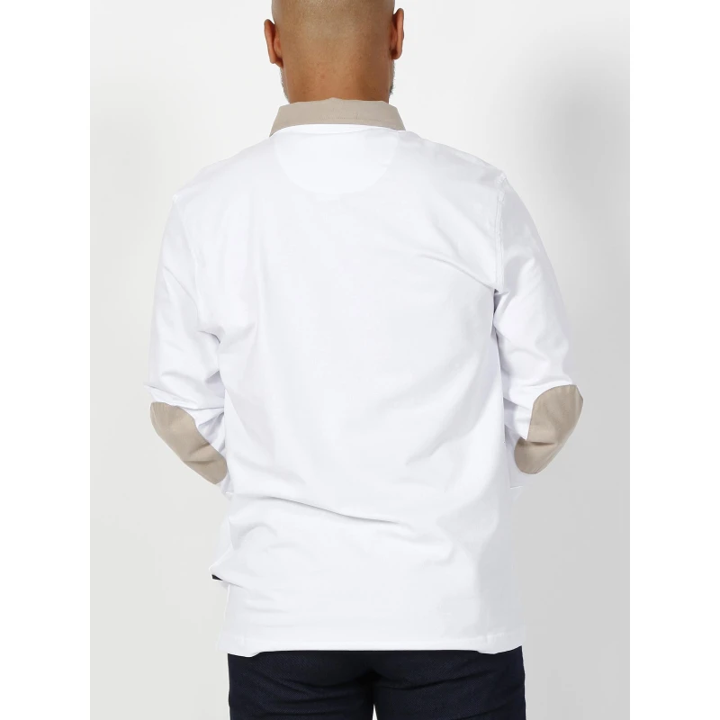 Polo Manches Longues Nara Blanc Homme - Izac 4 Polo Manches Longues Nara Blanc Homme - Izac – Image 2