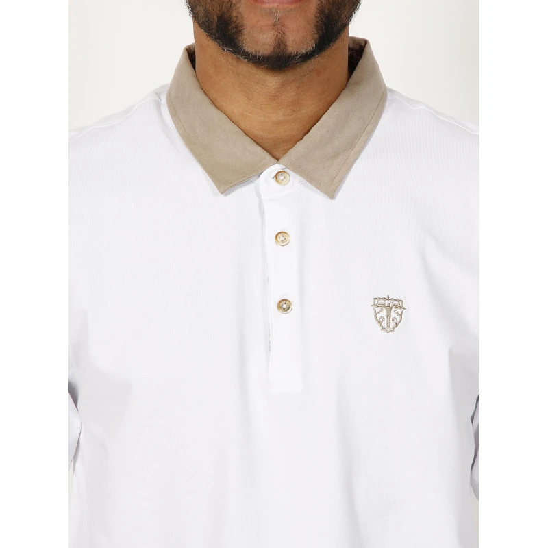 Polo Manches Longues Nara Blanc Homme - Izac 5 Polo Manches Longues Nara Blanc Homme - Izac – Image 3