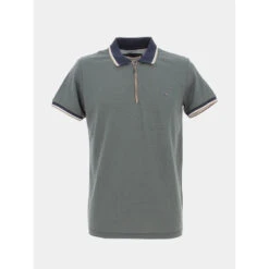 Polo Zippé Gadiel Kaki Homme - Benson & Cherry