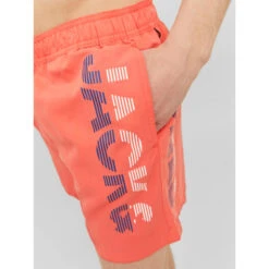 Short De Bain Fiji Splicelogo Orange Homme - Jack & Jones -Teddy Smith Magasin short de bain fiji splicelogo orange homme jack jones 2