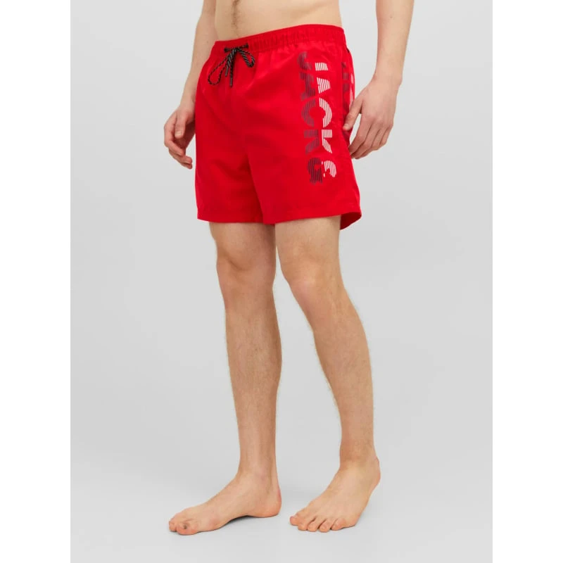 Short De Bain Fiji Splicelogo Rouge Homme - Jack & Jones 3 Short De Bain Fiji Splicelogo Rouge Homme - Jack & Jones