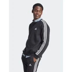 Sweat 3s Fl Basique Logo Brodé Noir Homme - Adidas