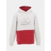 Sweat à Capuche Bicolore Embossé Gris Rouge Homme - Quiksilver -Teddy Smith Magasin sweat a capuche bicolore embosse gris rouge homme quiksilver
