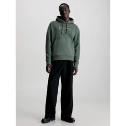 Sweat à Capuche Double Flock Kaki Homme - Calvin Klein -Teddy Smith Magasin sweat a capuche double flock kaki homme calvin klein 2