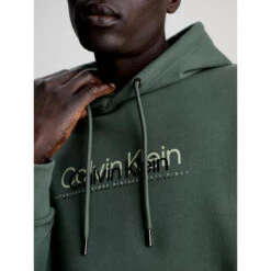 Sweat à Capuche Double Flock Kaki Homme - Calvin Klein -Teddy Smith Magasin sweat a capuche double flock kaki homme calvin klein 3