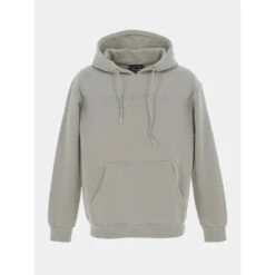 Sweat à Capuche Logo Brodé Kaki Clair Homme - Project X Paris