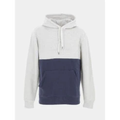 Sweat à Capuche Logo Embossé Gris Homme - Quiksilver