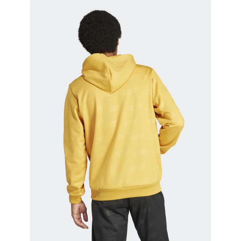Sweat à Capuche Multi-logos Q4 Jaune Homme - Adidas 4 Sweat à Capuche Multi-logos Q4 Jaune Homme - Adidas – Image 2