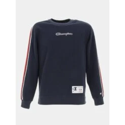 Sweat Crewneck Tricolore Bleu Marine Homme - Champion