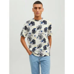T-shirt à Fleurs Tulum Blanc Homme - Jack & Jones
