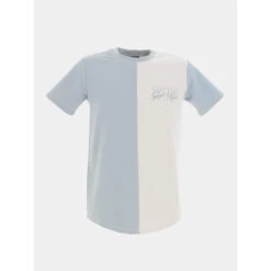 T-shirt Colorblock Bleu Beige Homme - Project X Paris
